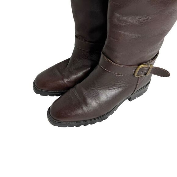 La Canadienne brown buckle pull on knee high leather boots size 6 - Picture 6 of 14
